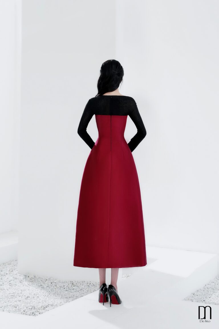 Sandra Dress with Skewed Sleeves - Image 6
