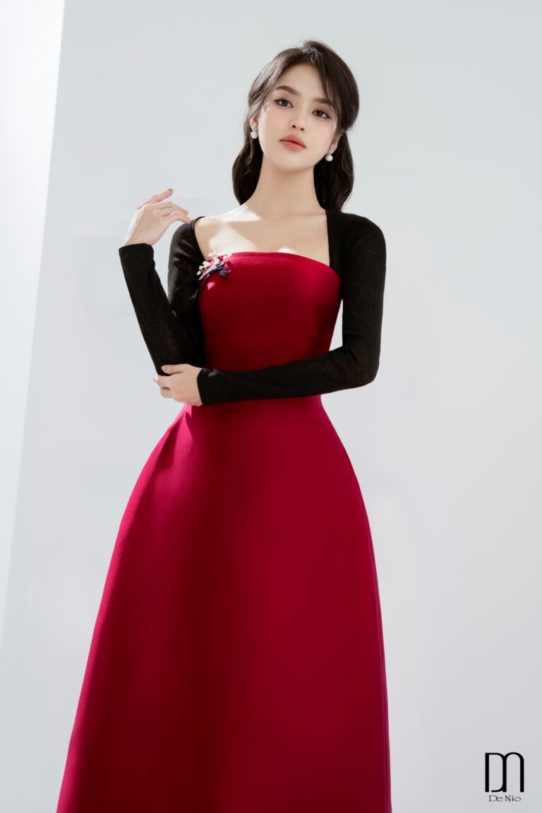 Sandra Dress with Skewed Sleeves - Image 4