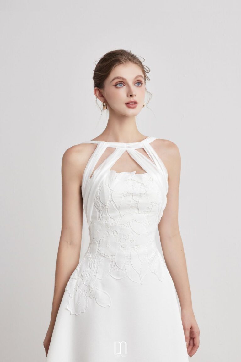 Acacia Lace bib neck dress - Image 3