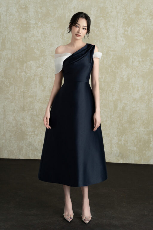 Maven Draping Midi Dress Mix Organza