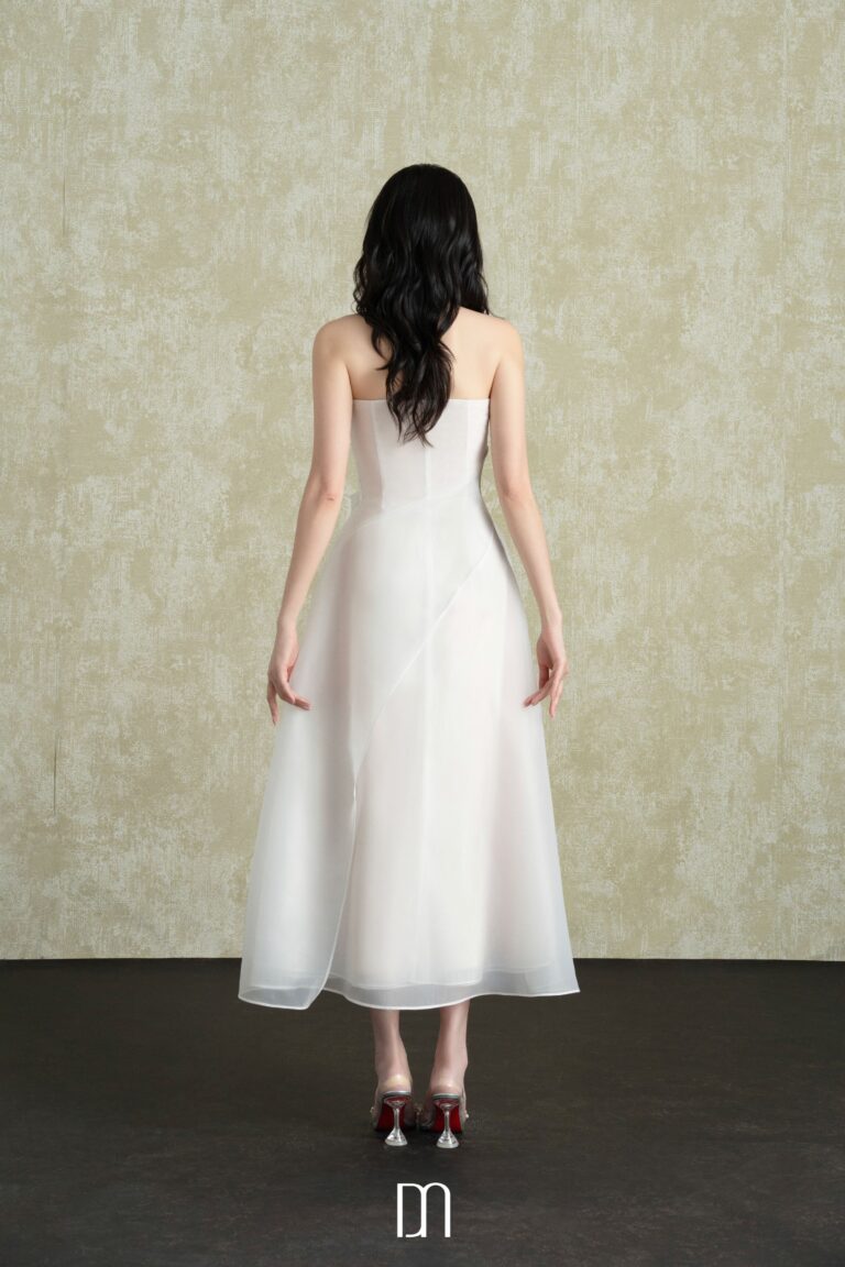 Senora 3D Draping Organza Strapless Dress