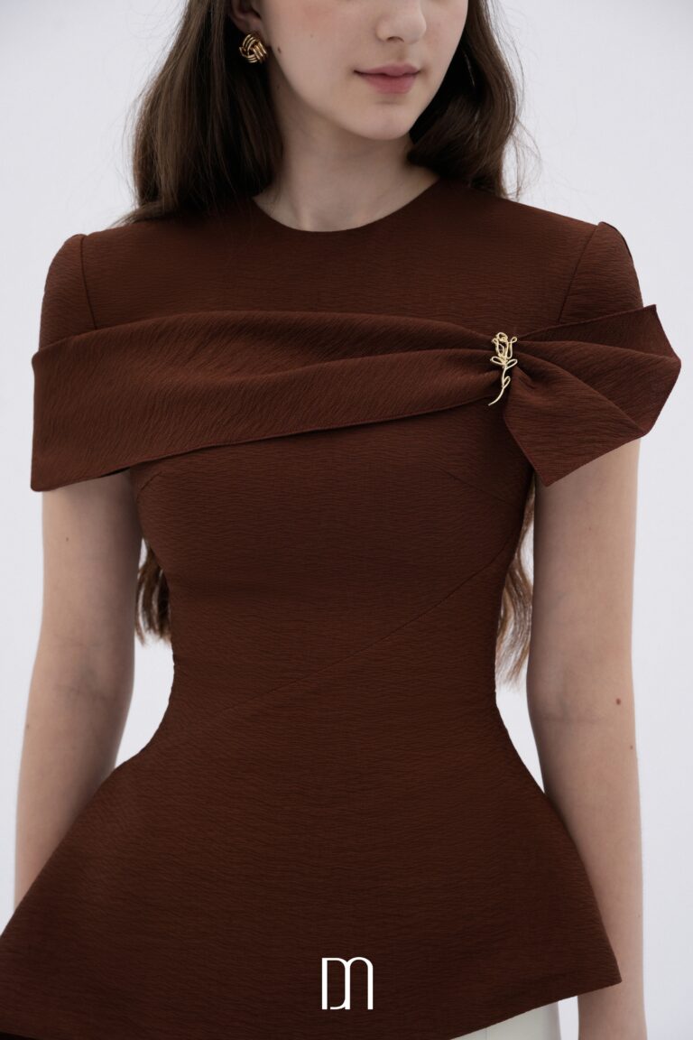 Sienna sculpted asymmetrical draped top - Image 3