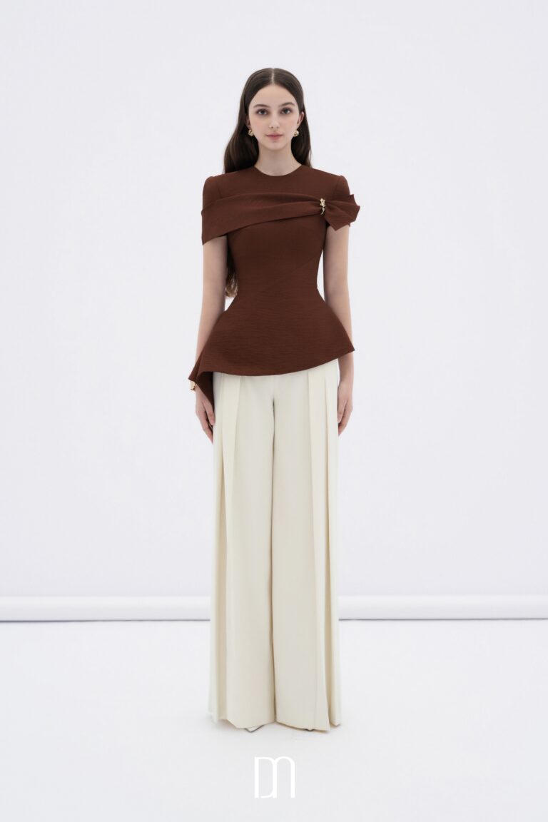 Mae pleated high-waisted straight pants - Image 3