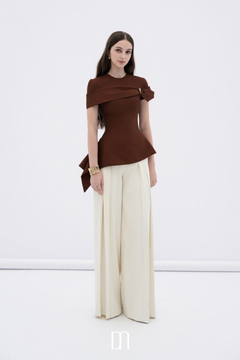 Sienna sculpted asymmetrical draped top - Image 4