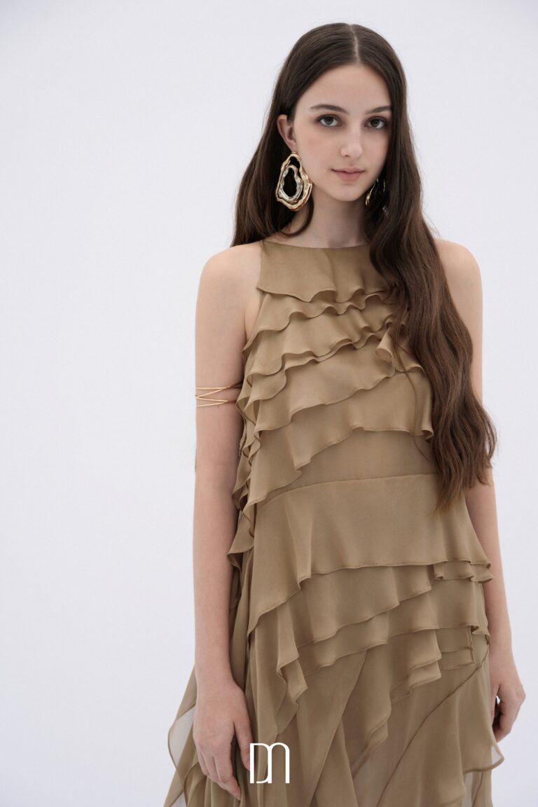 Brune layered chiffon maxi dress with ruffles - Image 4