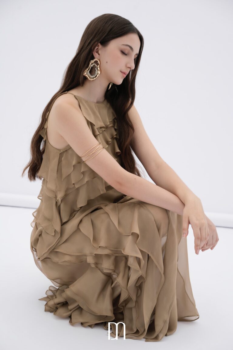 Brune layered chiffon maxi dress with ruffles - Image 3