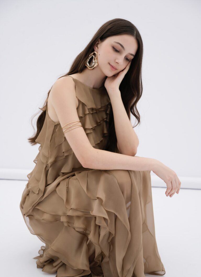 Brune layered chiffon maxi dress with ruffles - Image 2