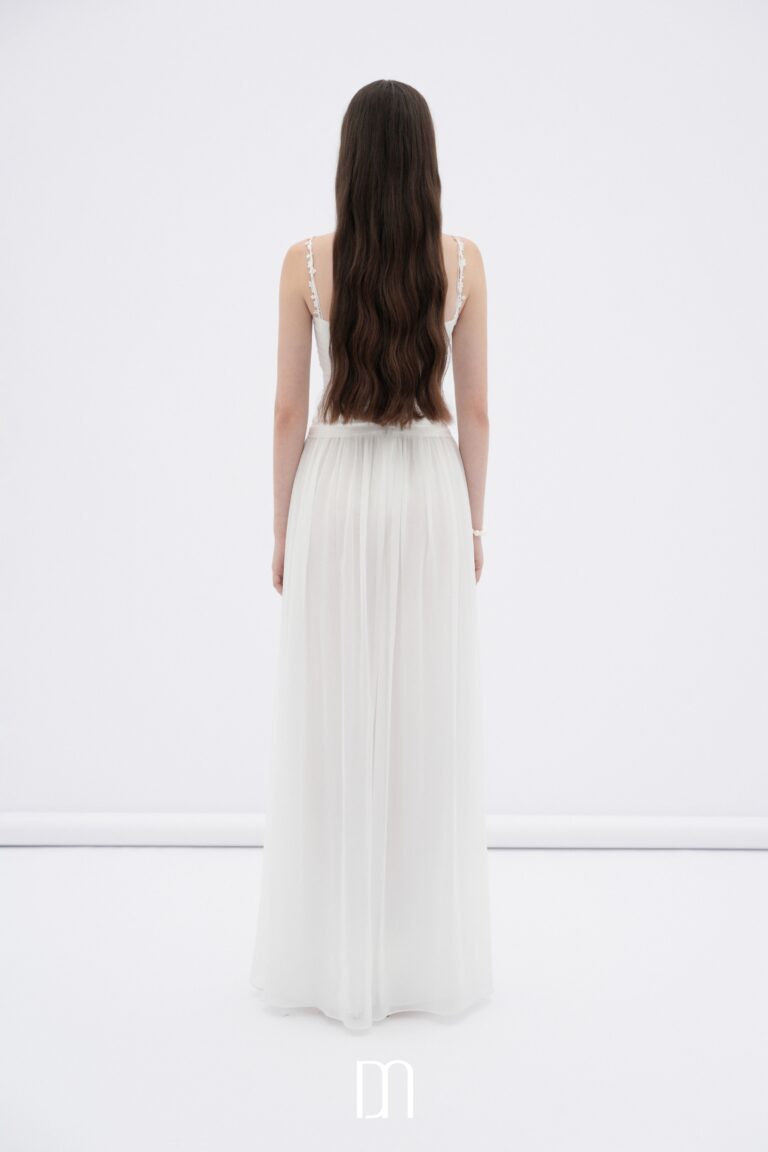 Ivy chiffon jumpsuit with floral shoulder straps - Image 5