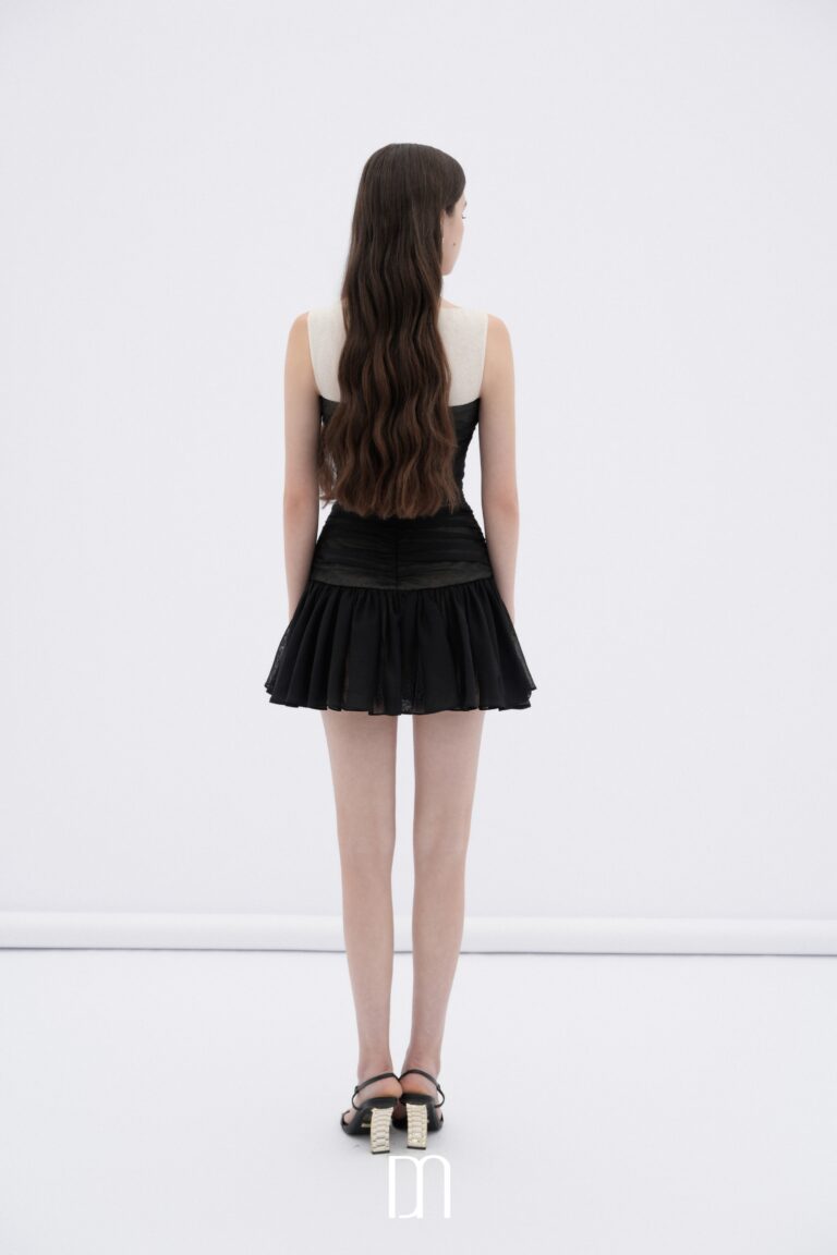 Faye ruched mini dress with sculptural buttons DN0760