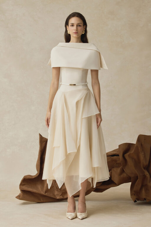 Seraphelle layered A-line midi dress
