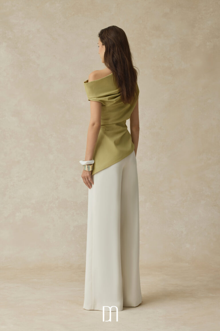 Phoebe Asymmetrical one-shoulder draped top - Image 4