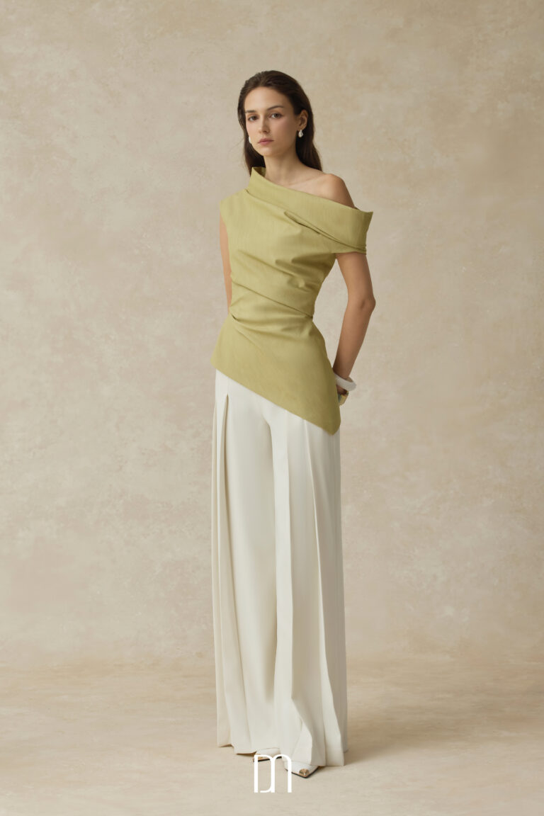 Phoebe Asymmetrical one-shoulder draped top - Image 5