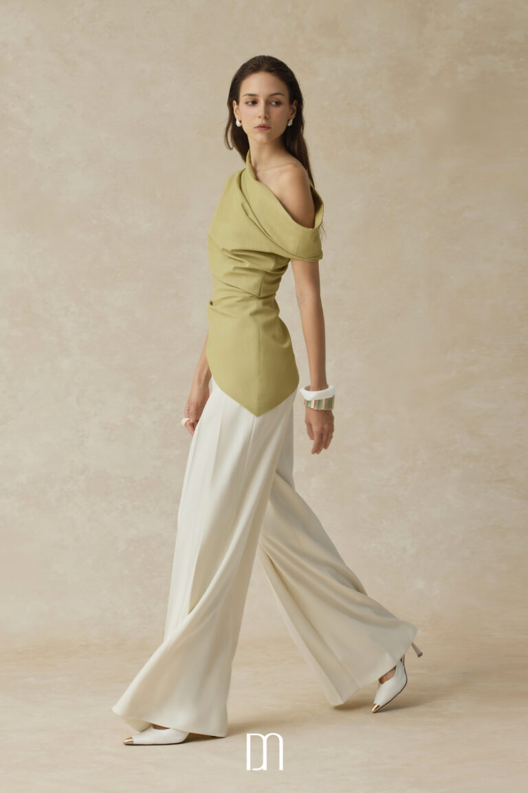 Phoebe Asymmetrical one-shoulder draped top - Image 2