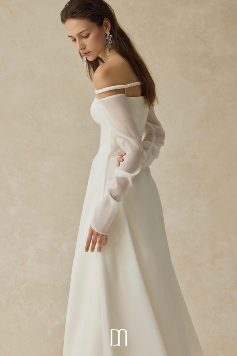 Velora Midi dress with off-shoulder and twisted hip detail - Image 3