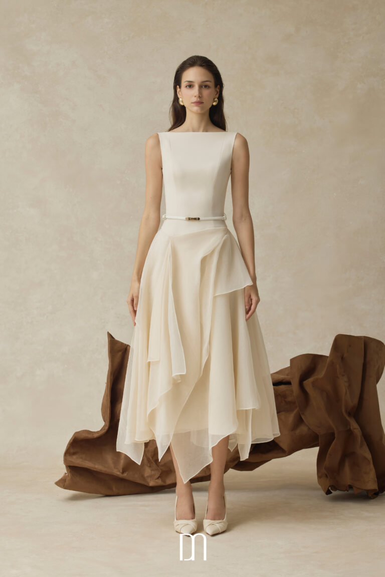Seraphelle layered A-line midi dress - Image 3