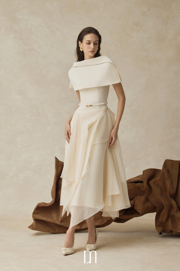 Seraphelle layered A-line midi dress - Image 2