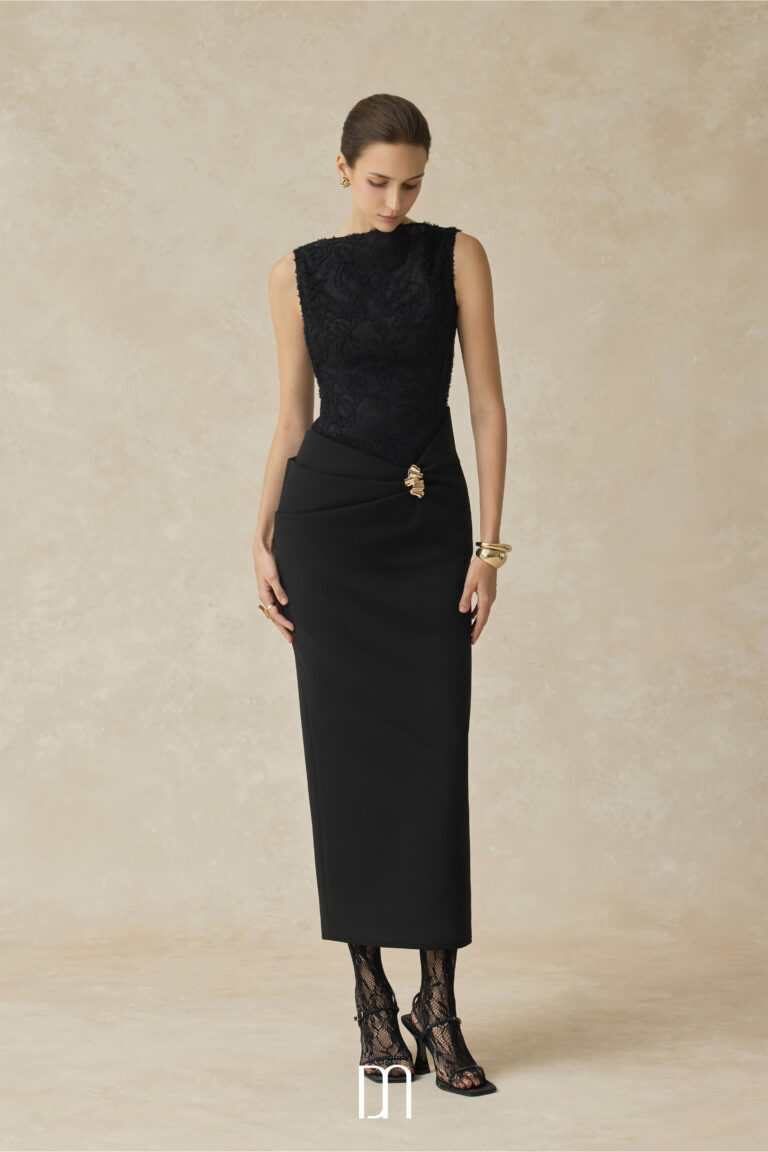 Serephira draping low hip midi dress - Image 3