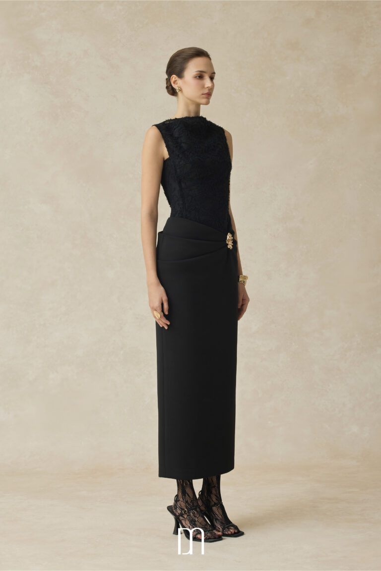 Serephira draping low hip midi dress - Image 4