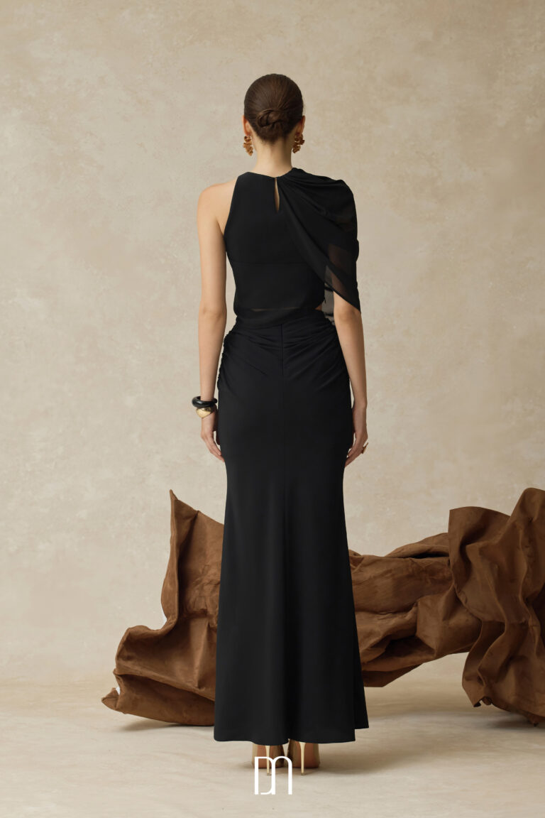 Averi one-shoulder high neck draped top - Image 5