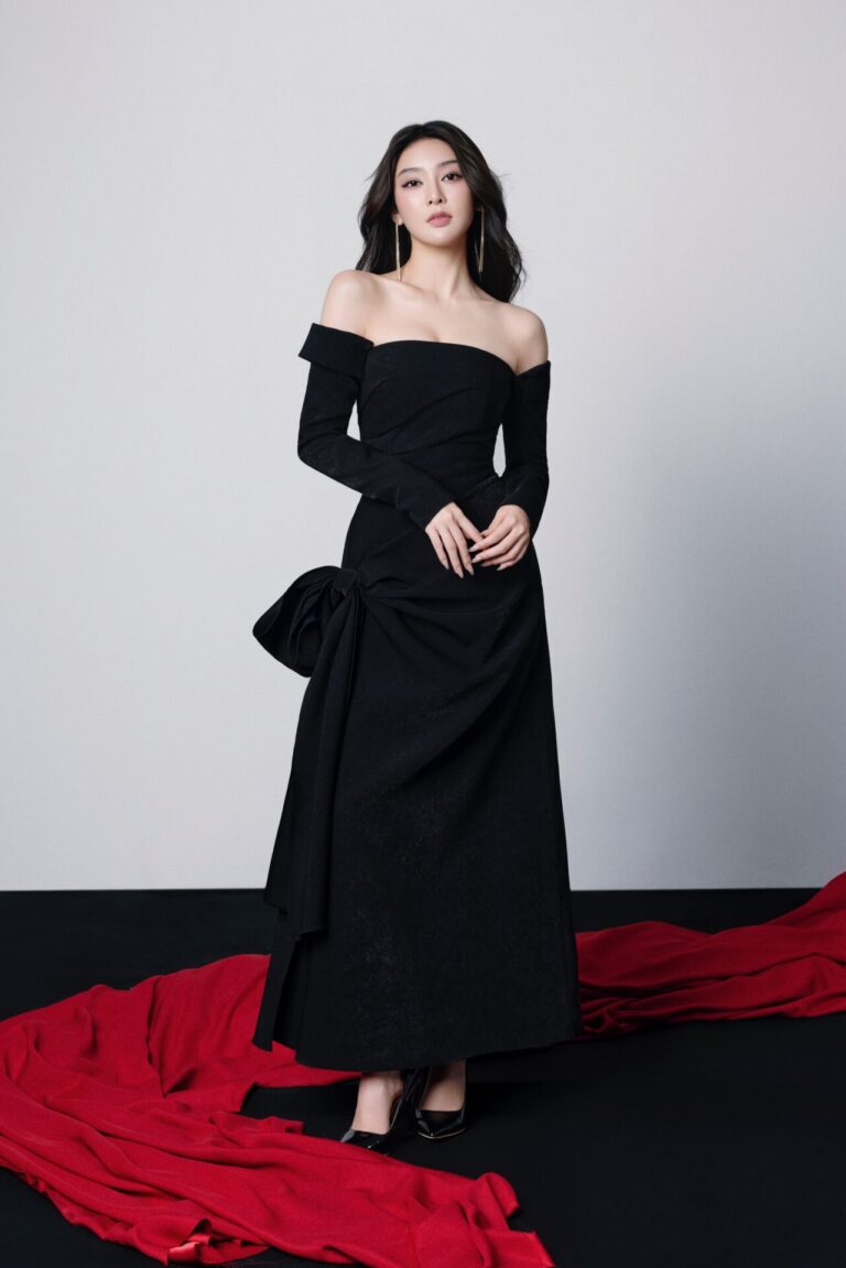 Teresa Off-Shoulder Dress With Bow | DeNio – Official Site