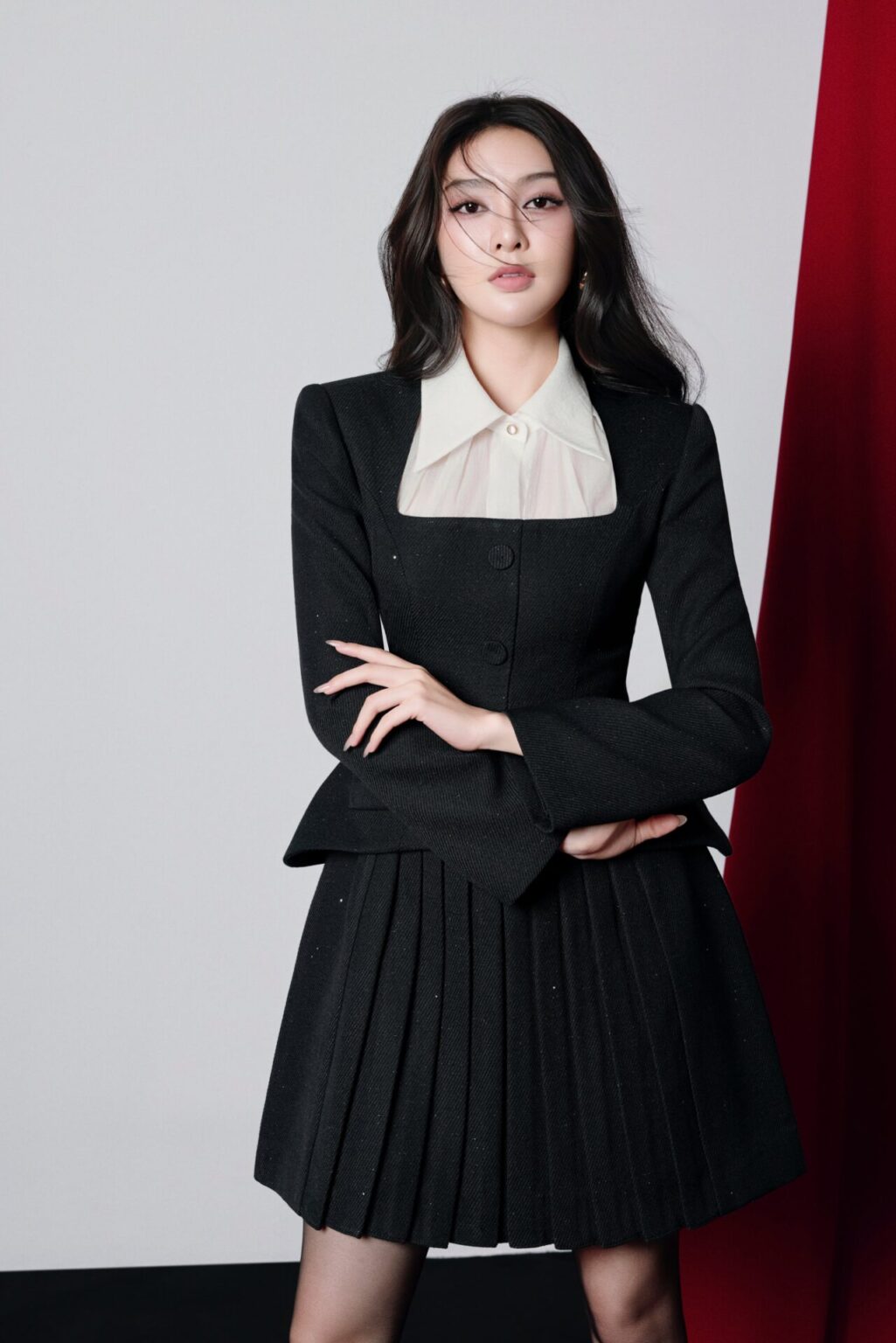 Dottie Mini Vest Dress With Classic Collar | DeNio – Official Site
