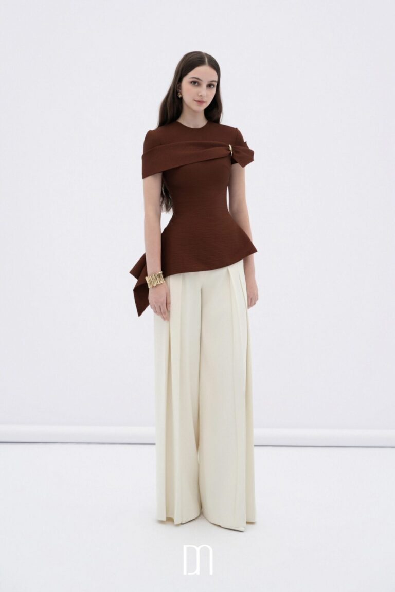 Sienna sculpted asymmetrical draped top