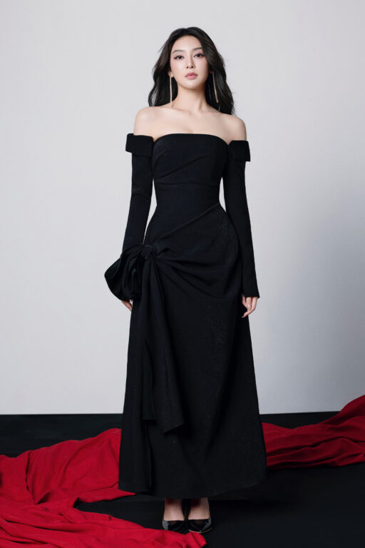 Teresa off-shoulder dress with bow