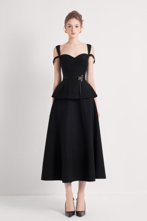 Freya midi A skirt mixing hem