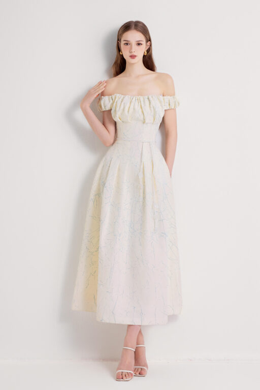Hana Shoulder-length Pleated Dress