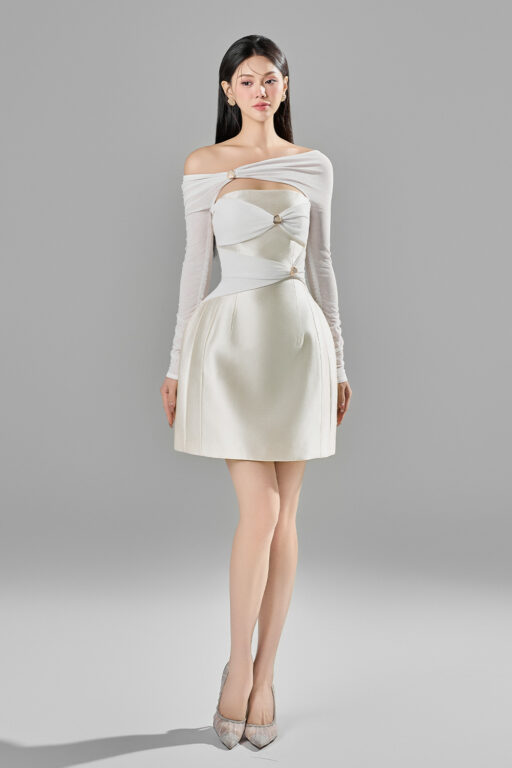 Rowy mini dress with drape details