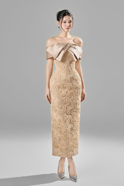 Grainne 3D big bow pencil dress