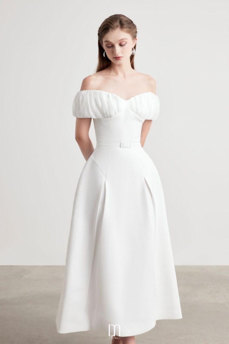 Alula Off shoulder midi dress