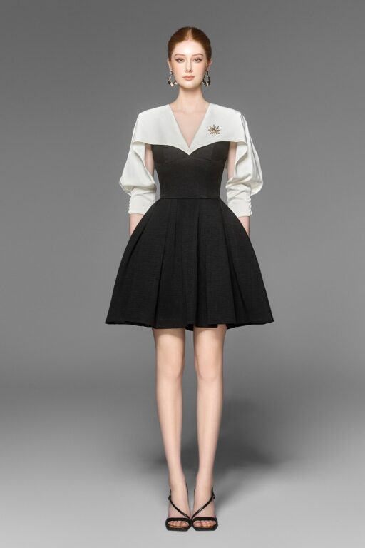 Nova silk cape dress