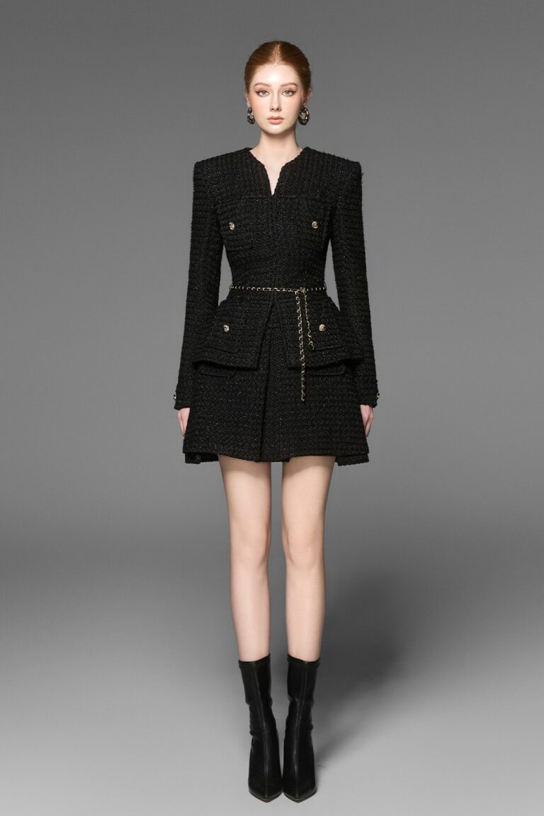 Gigi tweed jacket with square pockets