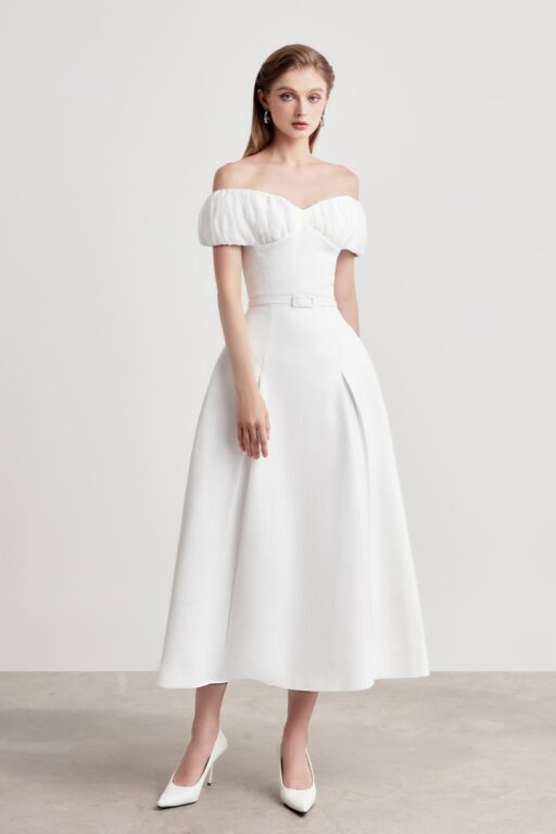 Alula Off shoulder midi dress