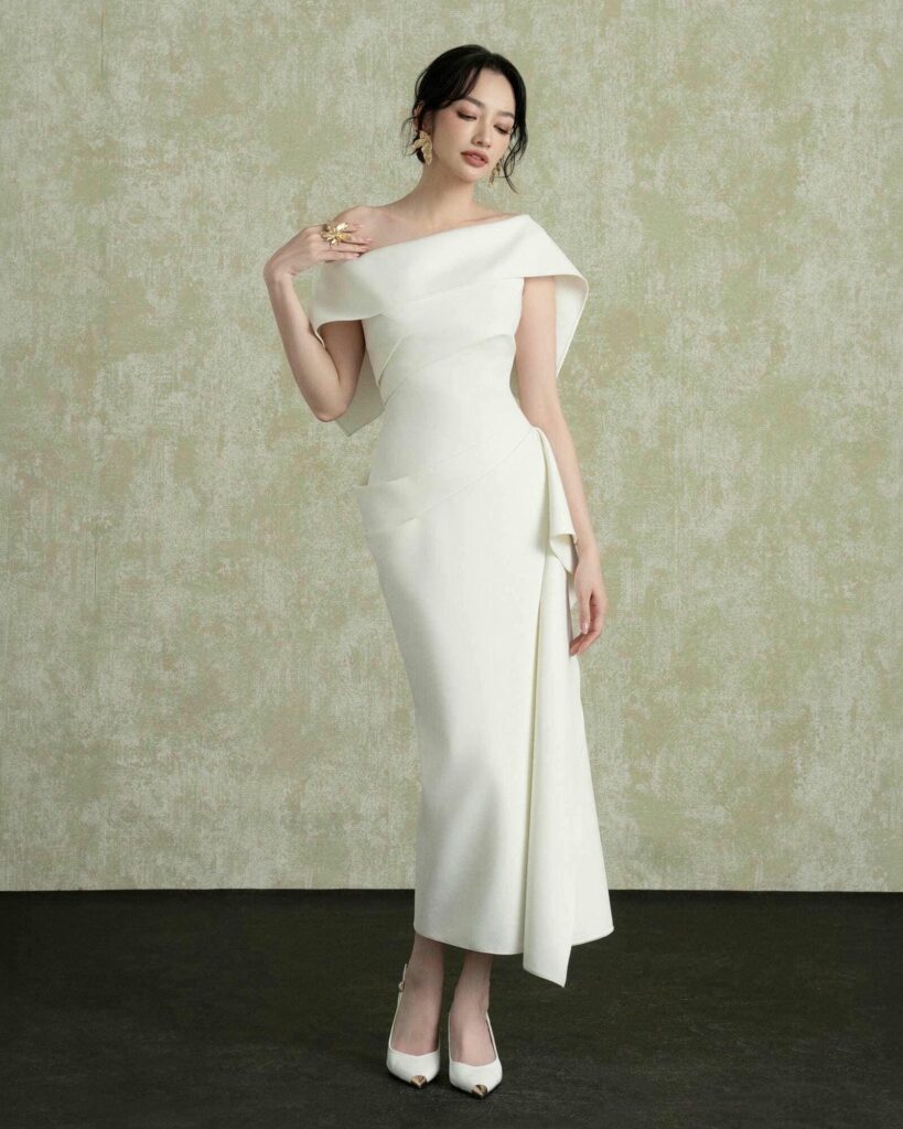 Arene Asymmetric Spandex Bodycon Dress