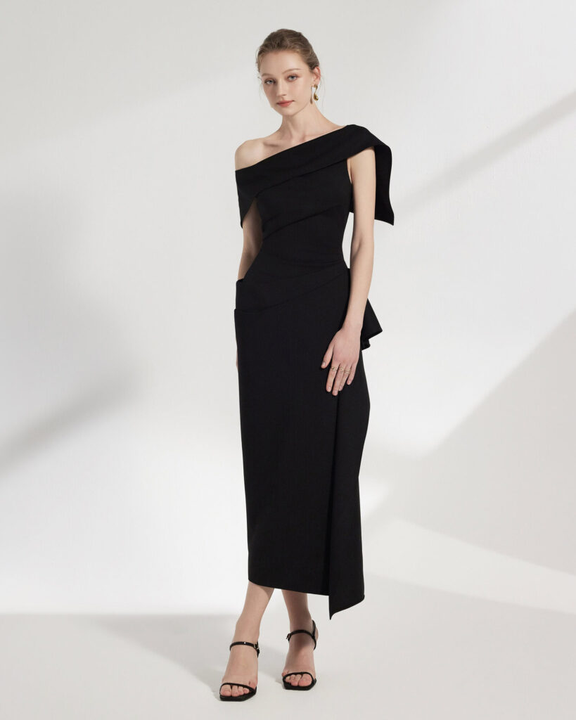 Arene Asymmetric Spandex Bodycon Dress