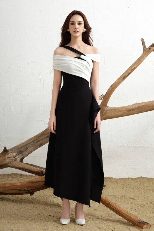 Aster Diagonal Dress With Twisted Detail