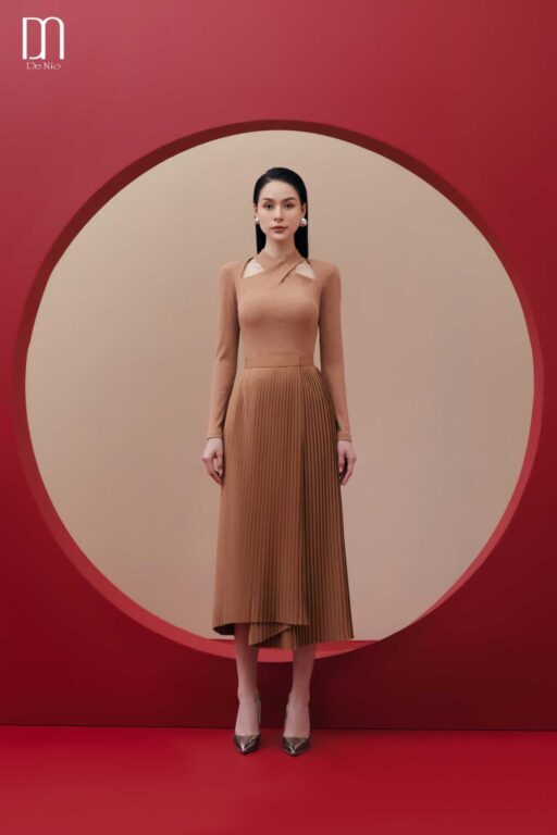 Peaches Twill Pleated Skirt