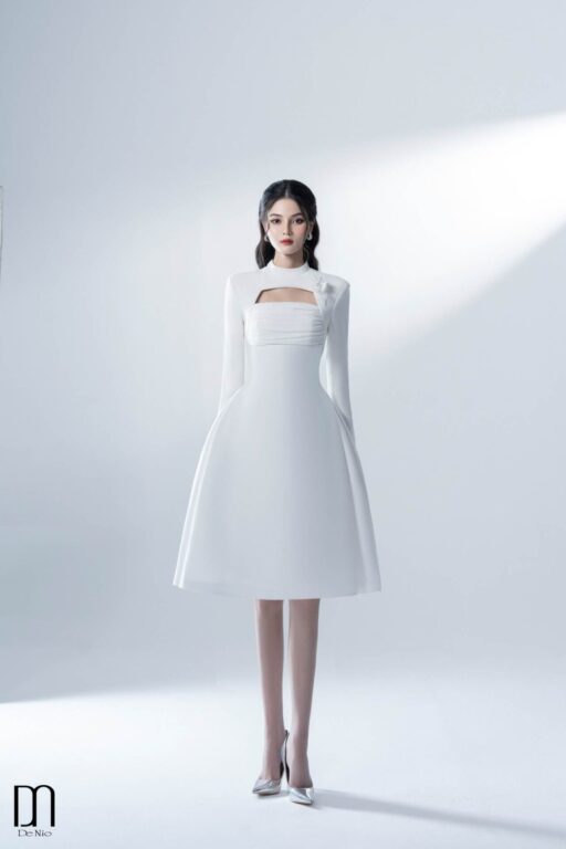 Drizzl Pleated Turtleneck Dress