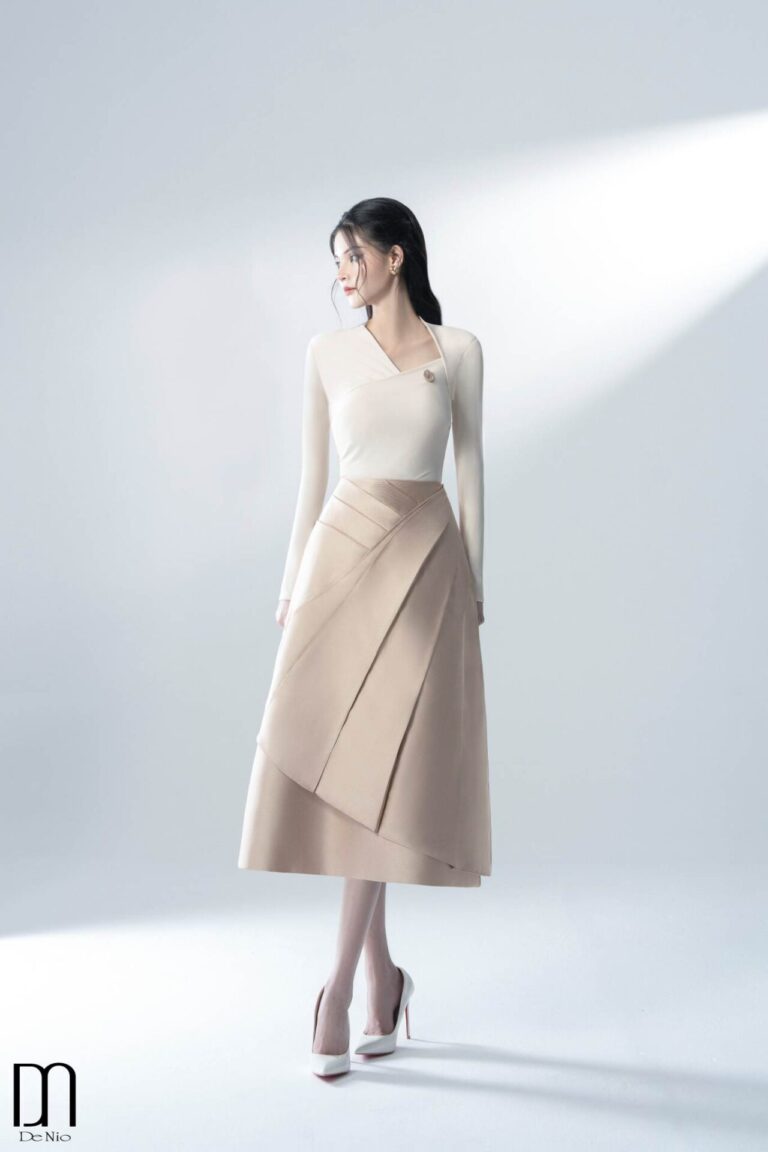 Lime A-Cross Pleated Skirt