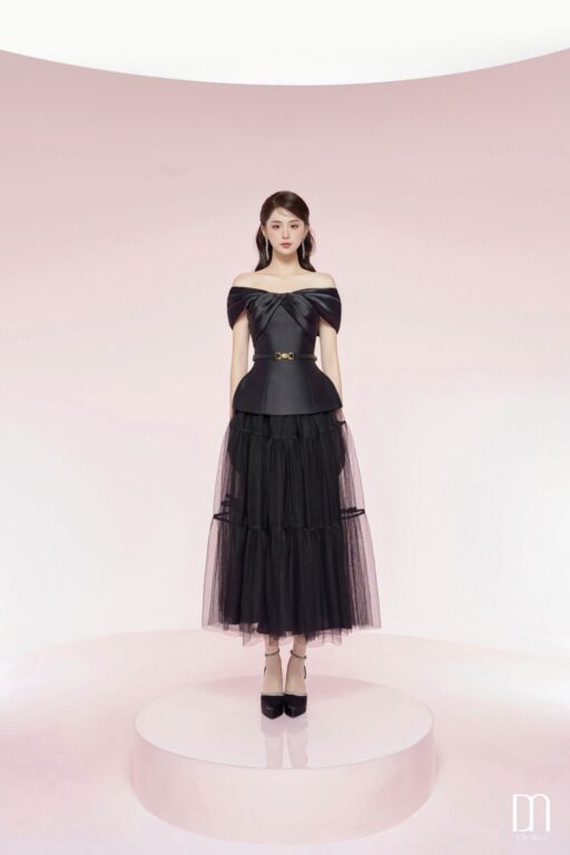 Aries tiered flared skirt