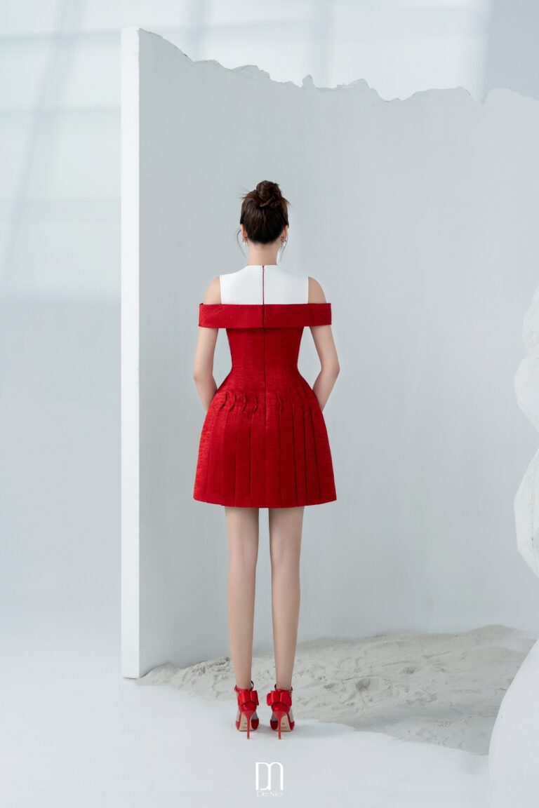 Ellie Jaquard pleated dress
