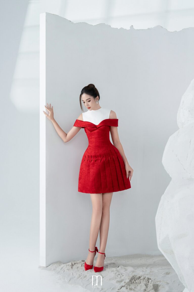Ellie Jaquard pleated dress