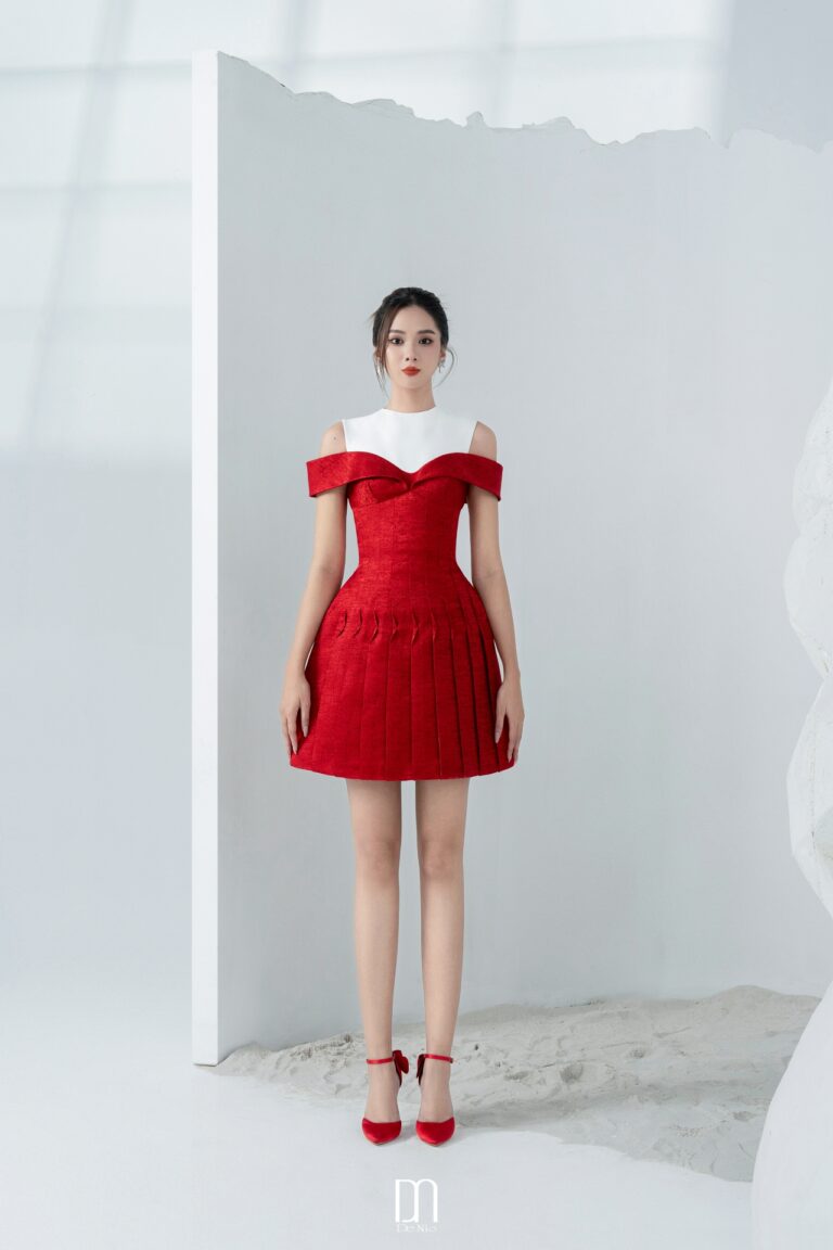 Ellie Jaquard pleated dress
