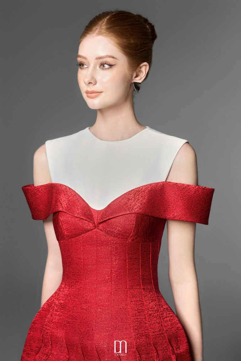 Ellie Jaquard pleated dress