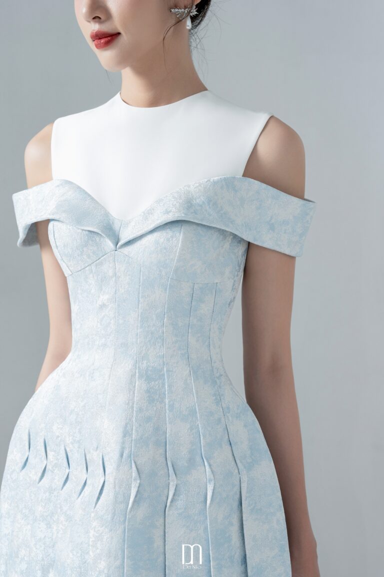 Ellie Jaquard pleated dress