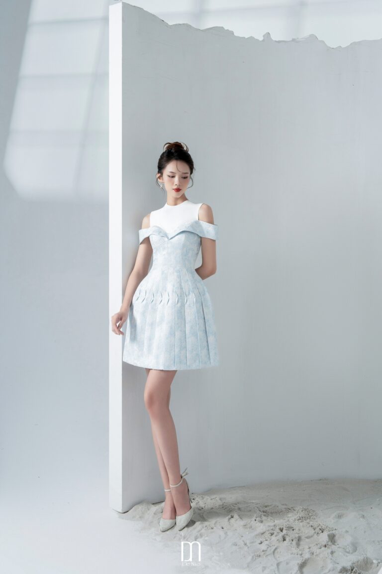 Ellie Jaquard pleated dress