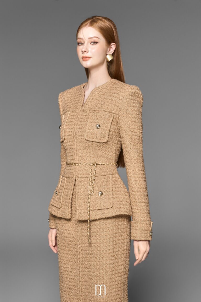 Gigi tweed jacket with square pockets