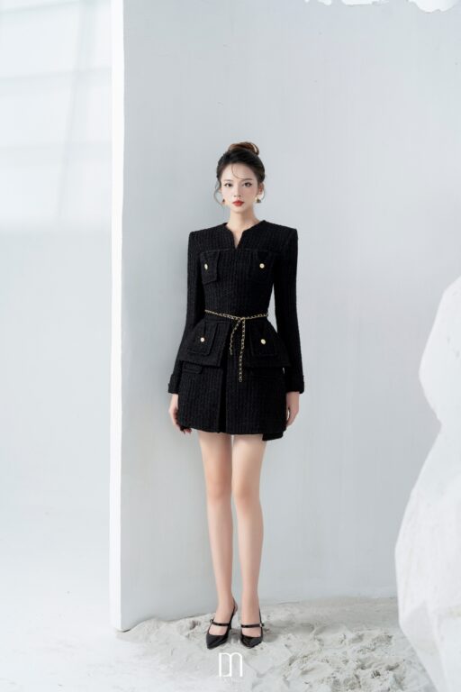 Gina side pleated skirt